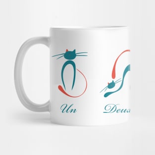 Un Deux Trois Cat Vintage Style Mug